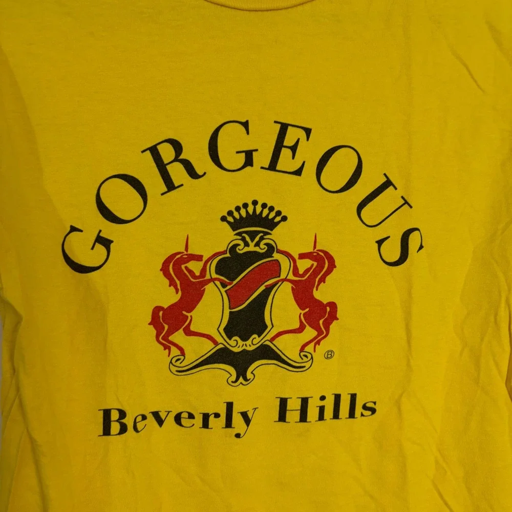 Brian Lichtenberg Gorgeous Beverly Hills Graphic Tee Yellow Short Sleeve Small